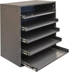 Durham - 5 Drawer, Small Parts Heavy Duty Bearing Slide Rack Cabinet - 12-1/2" Deep x 20-1/2" Wide x 21" High - Exact Tool & Supply