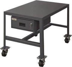 Durham - Machine Work Table with Drawer - Steel, Gray, 36" Long x 24" Deep x 24" High - Exact Tool & Supply
