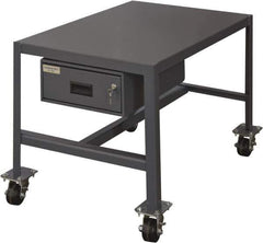 Durham - Machine Work Table with Drawer - Steel, Gray, 36" Long x 24" Deep x 30" High - Exact Tool & Supply