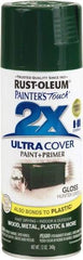 Rust-Oleum - Hunter Green, Gloss, Enamel Spray Paint - 8 to 12 Sq Ft per Can, 12 oz Container - Exact Tool & Supply