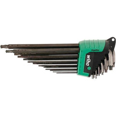 Wiha - 13 Piece T5 to T45 Chrome Vanadium Molybdenum L-Key Long Arm Torx Key Set - T5, T6, T7, T8, T9, T10, T15, T20, T25, T27, T30, T40, T50 Torx Size - Exact Tool & Supply