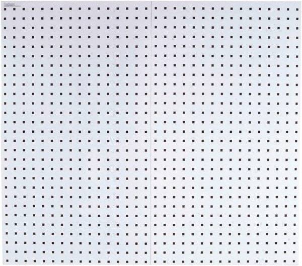 Triton - 18" Wide x 36" High Industrial Steel Tool Peg Board System - 2 Panels, Steel, White - Exact Tool & Supply