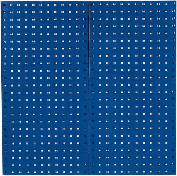 Triton - 18" Wide x 36" High Industrial Steel Tool Peg Board System - 2 Panels, Steel, Blue - Exact Tool & Supply