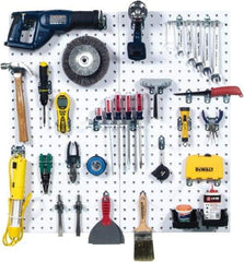Triton - 18" Wide x 36" High Peg Board Kit - 2 Panels, 28 Hooks, Steel, White - Exact Tool & Supply