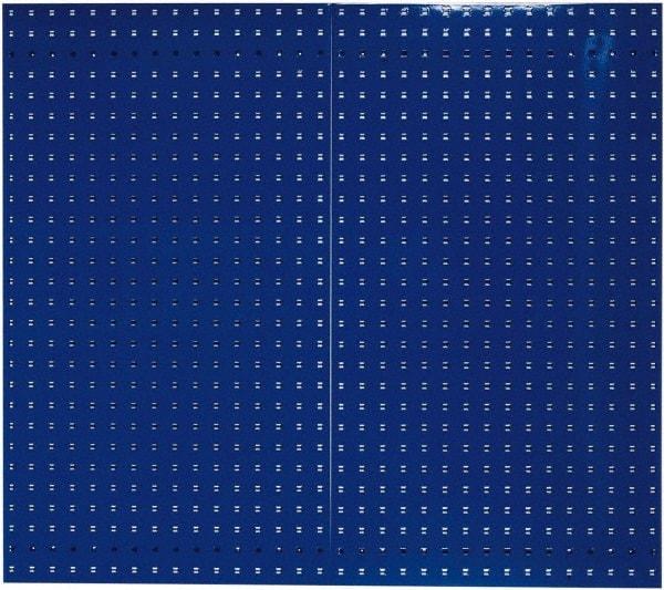 Triton - 24" Wide x 42-1/2" High Industrial Steel Tool Peg Board System - 2 Panels, Steel, Blue - Exact Tool & Supply