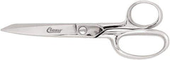 Clauss - 3" LOC, 6" OAL Chrome Plated Straight Trimmers - Steel Straight Handle, For Paper, Fabric - Exact Tool & Supply