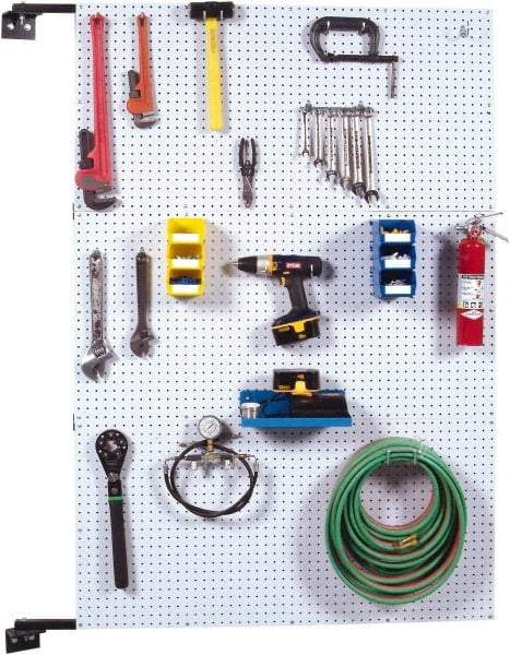 Triton - 48" Wide x 72" High Swing Panel Peg Board Storage System - 1 Panel, Hardboard, Brown - Exact Tool & Supply