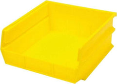 Triton - 10-7/8" Deep, Yellow Polypropylene Hopper Stacking Bin - 5" High x 11" Wide x 10-7/8" Long - Exact Tool & Supply