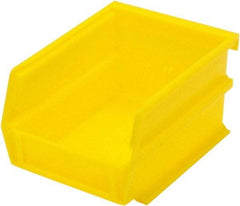 Triton - 5-3/8" Deep, Yellow Polypropylene Hopper Stacking Bin - 3" High x 4-1/8" Wide x 5-3/8" Long - Exact Tool & Supply