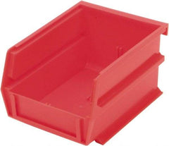 Triton - 5-3/8" Deep, Red Polypropylene Hopper Stacking Bin - 3" High x 4-1/8" Wide x 5-3/8" Long - Exact Tool & Supply