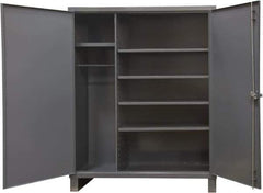 Durham - 5 Shelf Combination Storage Cabinet - Steel, 36" Wide x 24" Deep x 78" High, Gray - Exact Tool & Supply