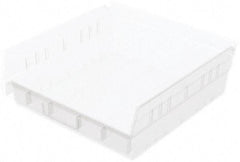 Akro-Mils - 11-5/8" Deep, Clear Hopper Shelf Bin - 4" High x 11-1/8" Wide x 11-5/8" Long - Exact Tool & Supply
