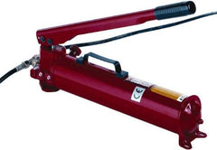 GKS - 2 Stage, 2" Piston Diam, 0.160 & 2.600 Cu In Per Stroke, Manual Hydraulic Pump - 152 Cu In Reservoir, 2-1/4" Piston Stroke, 435 psi First Stage, 7,542 psi Second Stage - Exact Tool & Supply
