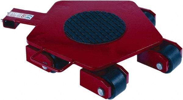 GKS - 8,800 Lb Capacity Steel Machine Dolly - 29.9" Long x 22.1" Wide x 4.3" High, 3.3" Wheels - Exact Tool & Supply