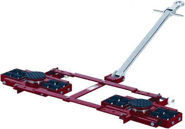 GKS - 26,400 Lb Capacity Steel Machine Dolly - 21.3" Long x 61.4" Wide x 4.3" High, 3.3" Wheels - Exact Tool & Supply