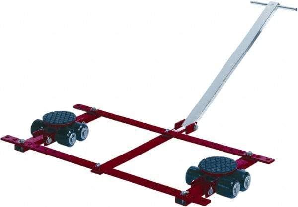 GKS - 13,200 Lb Capacity Steel Machine Dolly - 21.3" Long x 53.9" Wide x 4.3" High, 3.3" Wheels - Exact Tool & Supply