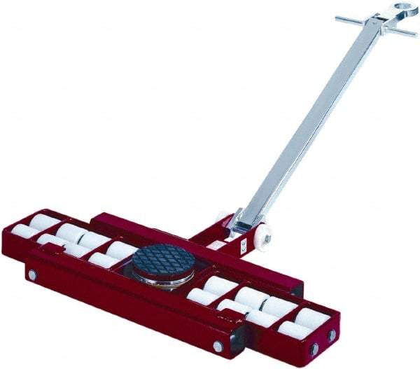GKS - 39,600 Lb Capacity Steel Machine Dolly - 40.6" Long x 24.4" Wide x 4.3" High, 3.3" Wheels - Exact Tool & Supply