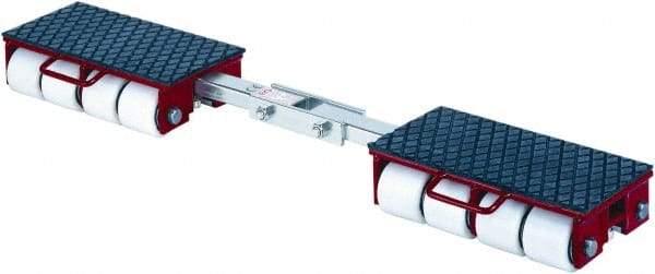GKS - 39,600 Lb Capacity Steel Machine Dolly - 8.7" Long x 56.3" Wide x 4.3" High, 3.3" Wheels - Exact Tool & Supply