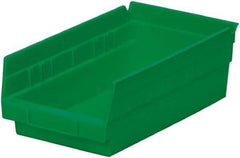 Akro-Mils - 11-5/8" Deep, Green Hopper Shelf Bin - 4" High x 6-5/8" Wide x 11-5/8" Long - Exact Tool & Supply