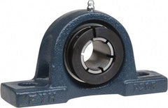 Value Collection - 1-3/16" ID, 6-1/2" OAL x 3-5/16" OAH Pillow Block - 2,540 Lb Static Cap, 4,383 Lb Dyn Cap, 4-3/4" Btw Mnt Hole Ctrs, 1-11/16" Base-to-Ctr Ht, Cast Iron - Exact Tool & Supply