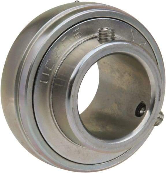 Value Collection - 1-1/2" ID x 3.15" OD, 6,541 Lb Dynamic Capacity, Ball Bearing Insert Insert Bearing - Zinc Chromate Plated Steel Insert, 0.827" Race Width, 4,001 Lb Static Capacity - Exact Tool & Supply