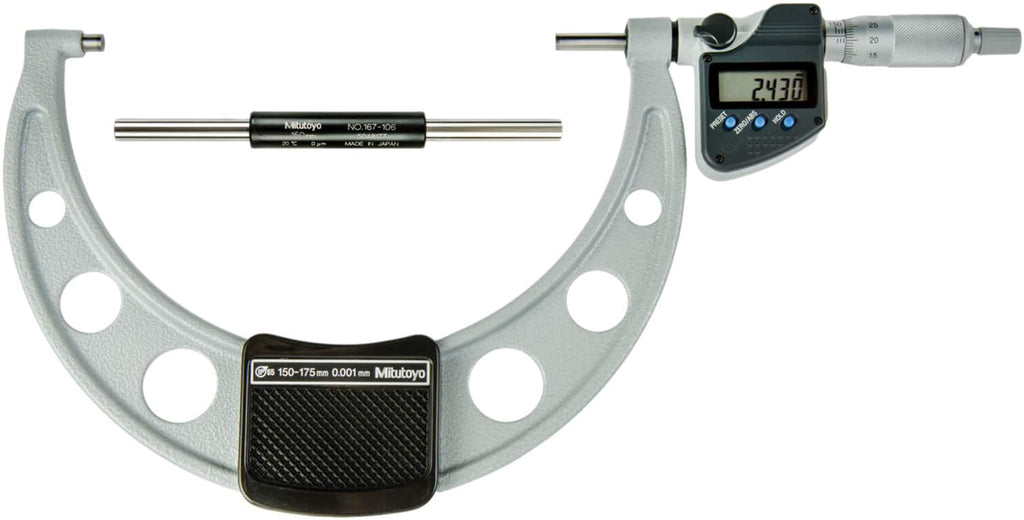 Mitutoyo - 150mm to 175mm Carbide-Tipped IP65 Coolant-Proof Electronic Outside Micrometer - Exact Tool & Supply