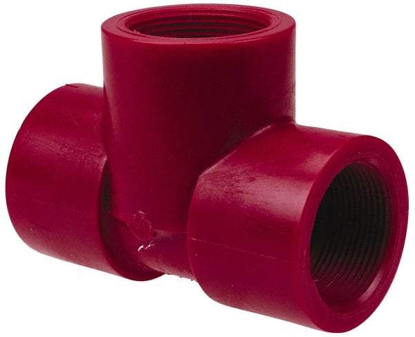 NIBCO - 1" PVDF Plastic Pipe Tee - Schedule 80, FIPT x FIPT x FIPT End Connections - Exact Tool & Supply
