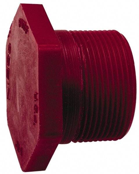 NIBCO - 1-1/2" PVDF Plastic Pipe Threaded Plug - Schedule 80, MIPT x MIPT End Connections - Exact Tool & Supply