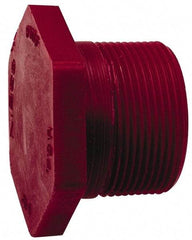 NIBCO - 1-1/2" PVDF Plastic Pipe Threaded Plug - Schedule 80, MIPT x MIPT End Connections - Exact Tool & Supply