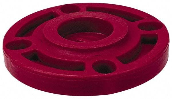 NIBCO - 4" Pipe, 9" OD, PVDF Blind Pipe Flange - Schedule 80, Red - Exact Tool & Supply