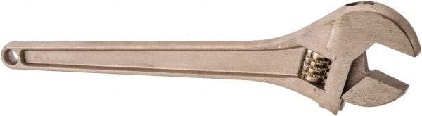 Ampco - 1-11/16" Jaw Capacity, 15" Nonsparking Adjustable Wrench - Aluminum Bronze, Plain Finish - Exact Tool & Supply