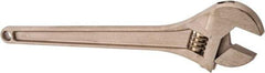 Ampco - 1-11/16" Jaw Capacity, 15" Nonsparking Adjustable Wrench - Aluminum Bronze, Plain Finish - Exact Tool & Supply