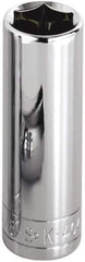 SK - 1/4", 1/4" Drive, Deep Hand Socket - 6 Points, Steel, Chrome Finish - Exact Tool & Supply