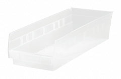 Shelf Bin, Clear, 4"H x 17-7/8"L x 8-3/8"W, 1EA
