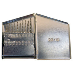 #61-#80 RHS / RHC HSS 118 Degree Radial Point General Purpose Jobber Lengh Drill Set - Bright - Exact Tool & Supply