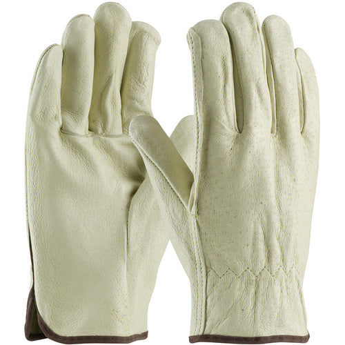 ‎70-318/S Leather Drivers Gloves - Top Grain Pigskin Leather Drivers - Premium Grade - Straight Thumb - Exact Tool & Supply