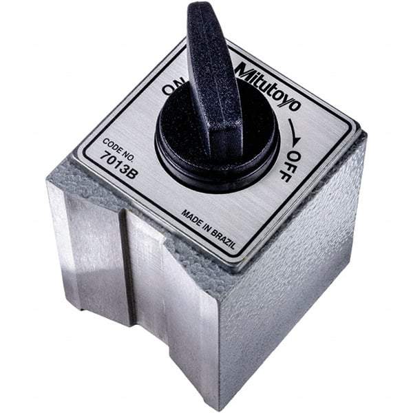 Mitutoyo - 58.5mm Long x 50mm Wide x 55mm High Fine Adjustment Magnetic Indicator Base with On/Off Switch - 600 N Magnetic Pull - Exact Tool & Supply