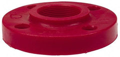 NIBCO - 1-1/2" Pipe, 5" OD, PVDF Threaded Pipe Flange - Schedule 80, Red - Exact Tool & Supply