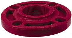 NIBCO - 2" Pipe, 6" OD, PVDF Threaded Pipe Flange - Schedule 80, Red - Exact Tool & Supply