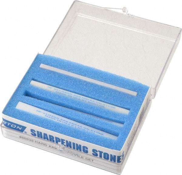 Norton - 4 Piece Novaculite Stone Kit - Hard Arkansas Novaculite - Exact Tool & Supply