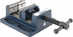 Gibraltar - 3" Jaw Opening Capacity x 1-1/8" Throat Depth, Horizontal Drill Press Vise - 3" Wide Jaw, Stationary Base, Standard Speed, 6-9/16" OAL x 2-7/16" Overall Height, Cast Iron - Exact Tool & Supply
