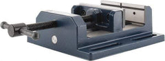 Gibraltar - 6" Jaw Opening Capacity x 2" Throat Depth, Horizontal Drill Press Vise - 6" Wide Jaw, Stationary Base, Standard Speed, 10-15/16" OAL x 3-9/16" Overall Height, Cast Iron - Exact Tool & Supply