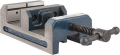 Gibraltar - 4" Jaw Opening Capacity x 1-1/2" Throat Depth, Horizontal Drill Press Vise - 4" Wide Jaw, Stationary Base, Standard Speed, 7-5/16" OAL x 2-11/16" Overall Height - Exact Tool & Supply