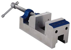 Gibraltar - 1-5/8" Jaw Opening Capacity x 1" Throat Depth, Horizontal Drill Press Vise - 1-1/2" Wide Jaw, Stationary Base, Standard Speed, 5" OAL, Cast Iron - Exact Tool & Supply