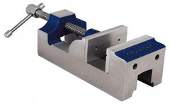 Gibraltar - 1-1/2" Jaw Opening Capacity x 1" Throat Depth, Horizontal Drill Press Vise - 1-1/2" Wide Jaw, Stationary Base, Standard Speed, 5-1/8" OAL, Cast Iron - Exact Tool & Supply