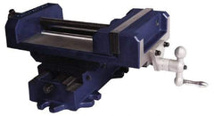 Gibraltar - 3" Jaw Opening Capacity x 1-1/8" Throat Depth, Horizontal Drill Press Vise - 3" Wide Jaw, Cross Slide Base, Standard Speed, 5-1/2" OAL x 5-5/8" Overall Height, Cast Iron - Exact Tool & Supply