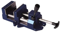 Gibraltar - 4" Jaw Opening Capacity x 1-3/8" Throat Depth, Horizontal Drill Press Vise - 4" Wide Jaw, Stationary Base, Standard Speed, 11-3/16" OAL x 3.719" Overall Height, Cast Iron - Exact Tool & Supply