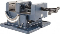 Gibraltar - 4" Jaw Width, 4" Jaw Opening Capacity, Angle Stationary Machine Vise - Manual Operation, 1 Station, 9-7/16" Long x 4-1/2" High x 1-1/2" Deep, 1-1/2" Jaw Height - Exact Tool & Supply