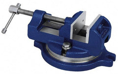 Gibraltar - 4" Jaw Width, 4" Jaw Opening Capacity, Horizontal Swivel Machine Vise - Manual Operation, 1 Station, 11-3/4" Long x 4-11/16" High x 1-3/4" Deep, 1-3/4" Jaw Height - Exact Tool & Supply