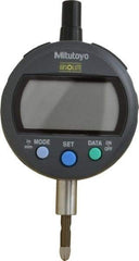 Mitutoyo - 0 to 12.7mm Range, 0.00005" Graduation, Electronic Drop Indicator - Lug-on-center Back, Accurate to 0.0001", English & Metric System, LCD Display - Exact Tool & Supply